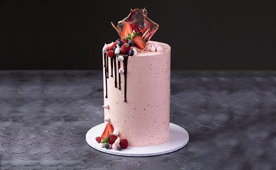 Raspberry Barrel Cake
